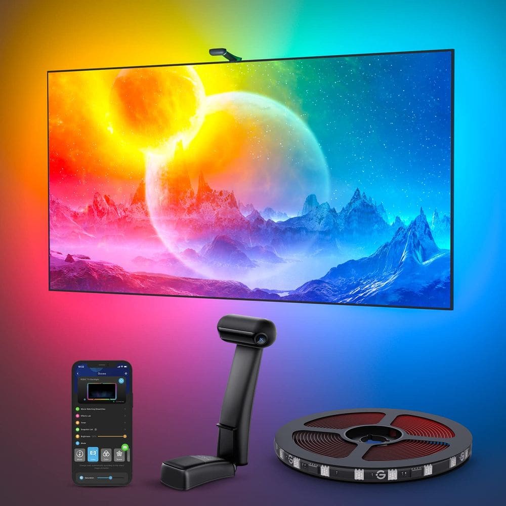Luz de fundo de TV Govee Envisual T2 RBIC de 16,4 pés para TVs de 75 a 85 polegadas