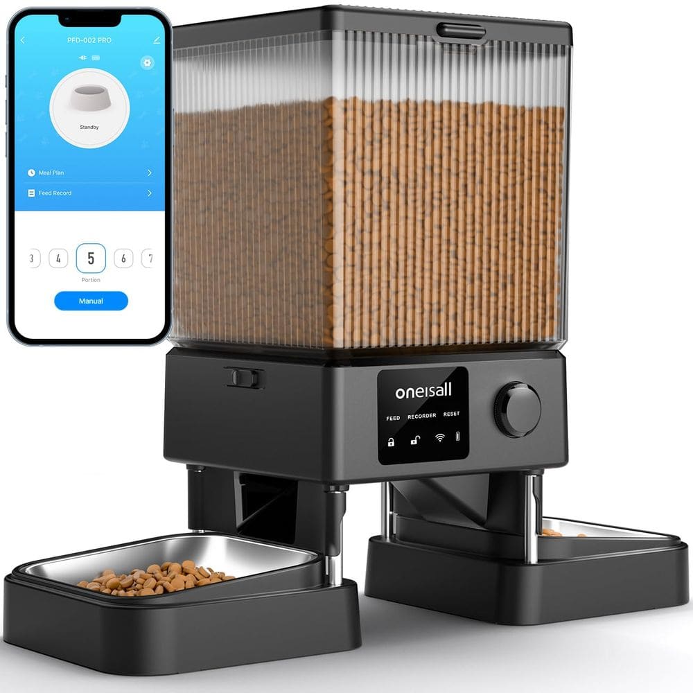 Alimentador automático para gatos oneisall 5G WiFi 5L para 2 gatos de 5 kg