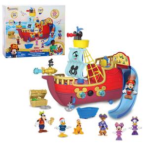 Navio pirata de brinquedo Disney Junior Mickey Mouse Funhouse com bonecos