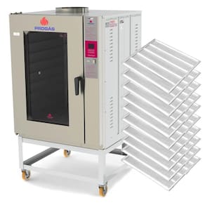 Kit Forno Turbo Industrial Progás PRP-10000E Style Vapor Elétrico 220V + 10 Esteiras Imeca 58x70cm