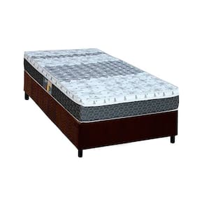Cama Box Solteiro: Colchão Molas Bonnel Castor System Class + Base Crc Suede Brown(88X188)