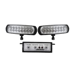 Farol de Milha Strobo Slim 16 Leds Amarelo Corpo Preto