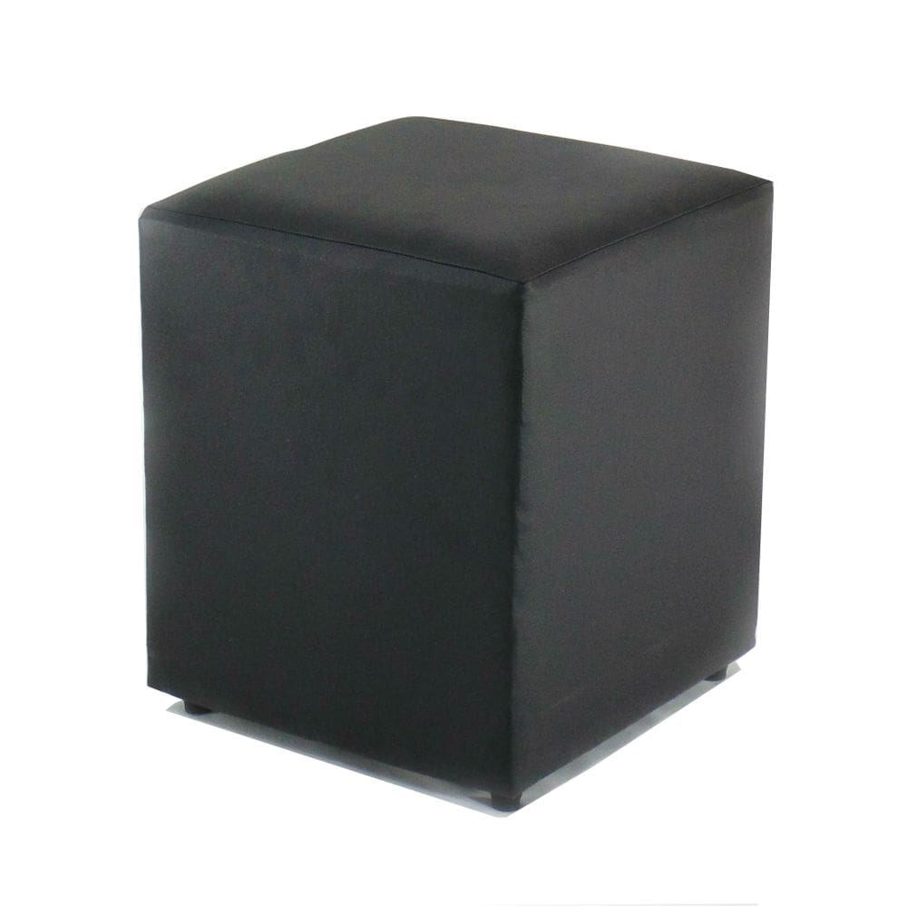 Puff Quadrado Courino Preto