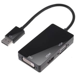 Cabo Adaptador Displayport X Dvi/Hdmi/Vga Conversor 3X1 15cm