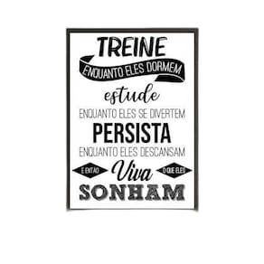 Quadro Treine, Persista, Viva O Que Sonham 24X18Cm