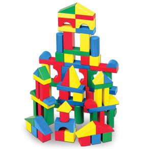 Conjunto de construção Melissa & Doug 100 blocos 4 cores 9 formas