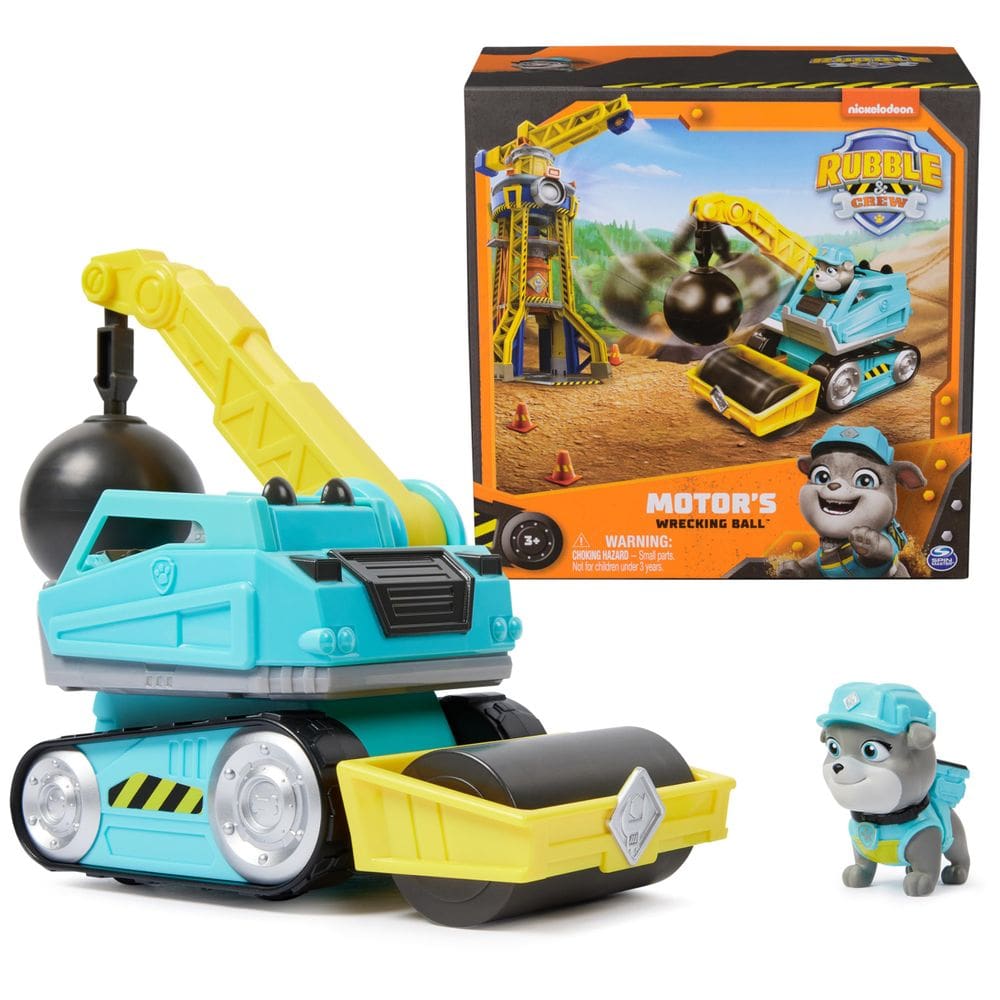 Toy Truck Rubble & Crew Motor`s Wrecking Ball com boneco de ação