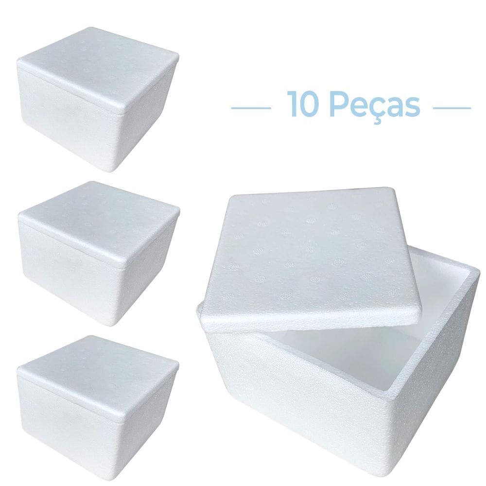 Kit C/10 Caixa Térmica Isopor Eps Pequena Sorvete 16X12Cm