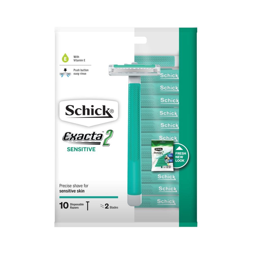 Barbeador descartável Schick Exacta2 Sensitive, 10 unidades (1 pacote)