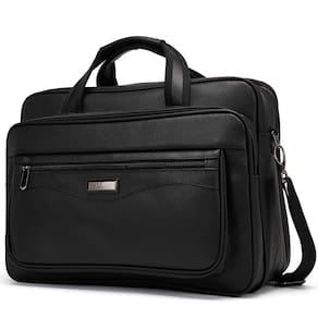 Maleta de couro CLUCI para homens com laptop de 15,6" preta
