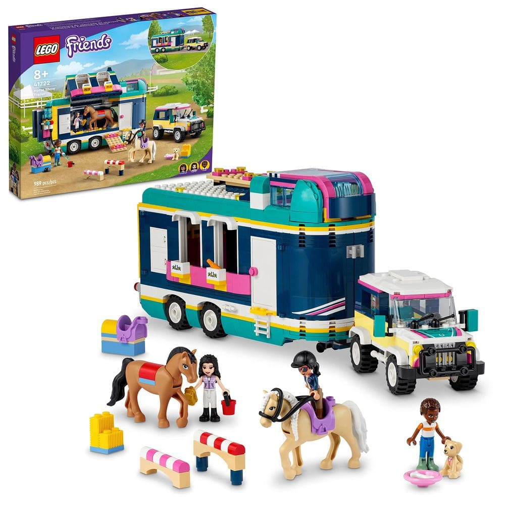 Trailer de brinquedo LEGO Friends Horse Show 41722 com 2 bonecos de cavalo