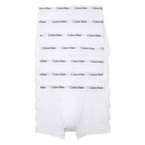 Baú de algodão elástico Calvin Klein para homens, pacote com 7 unidades, branco, tamanho M