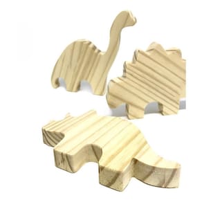 Dinossauros De Madeira De Pinus - Decoração Quarto Infantil
