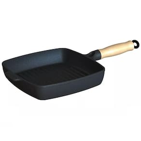 Frigideira Bistequeira Estriada Ferro Madeira 22Cm Libaneza
