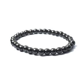 Pulseira Bolinha Pedra Hematita 6Mm Flexível
