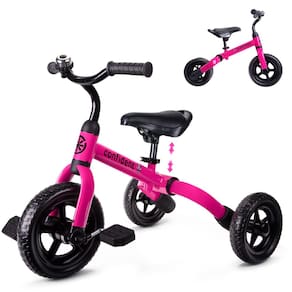 Bicicleta de equilíbrio infantil dobrável Triciclo YGJT 3 em 1 de 2 a 5 anos rosa