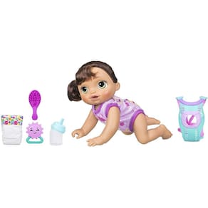 Doll Baby Alive Baby Go Bye Bye Brunette com acessórios