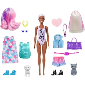 Conjunto de bonecas Barbie Color Reveal com 25 surpresas para 2 animais de estimação de 3 anos ou mais