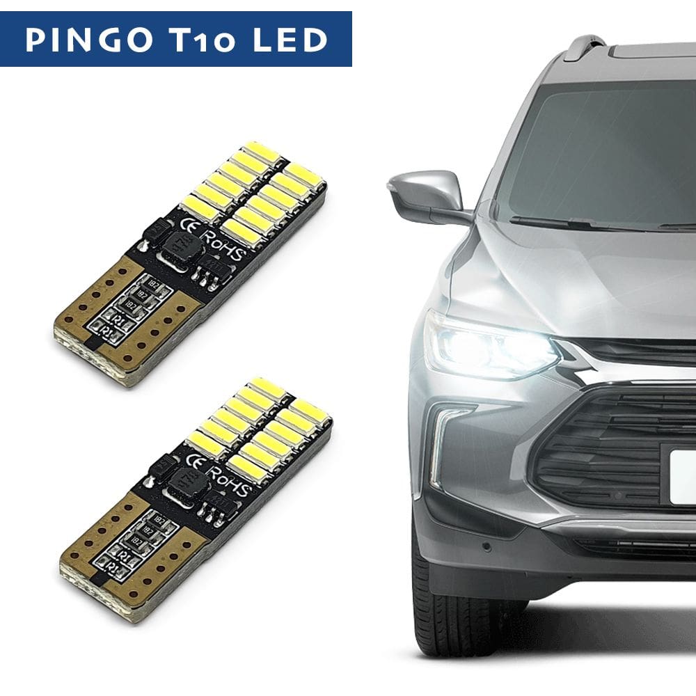 Par Lâmpadas T10 Pingo Led Canbus Branco Lanterna Fiat Punto 2008 2009 2010 2011 2012 2013 2014 Meia Luz Farolete Canceller