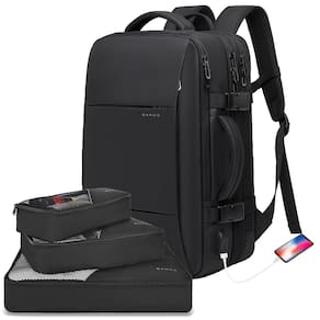 Mochila de viagem BANGE Carry On 35L para laptop de 17,3" preta