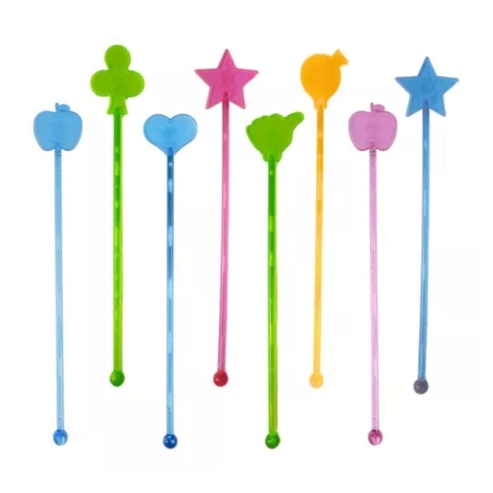 Kit Mexedor De Drink Desenhos E Cores Diversos 12Un Aleatório