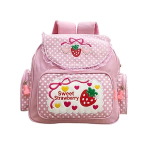 Mochila Lovemore Kawaii Embroidery Strawberry para menina