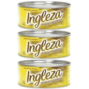 Kit com 3 Ceras em Pasta Ingleza 400g Amarelo