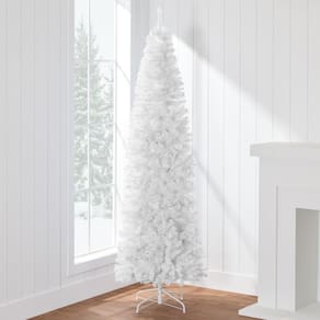 Árvore de Natal Best Choice Products, lápis branco apagado de 1,8 m