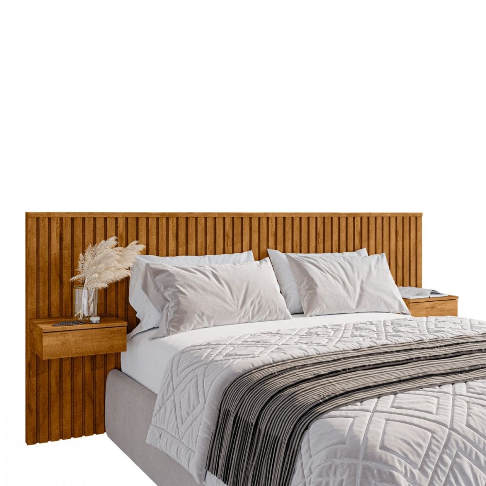 Cabeceira para Cama Casal ou Queen Columbia Ripado Naturalle Bechara