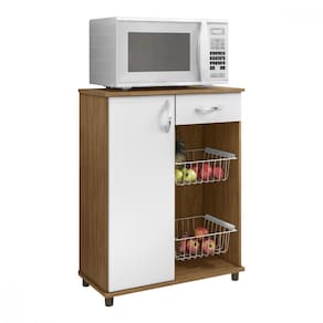 Fruteira com 2 Cestos Belize New Freijo e Branco Brilho Notavel