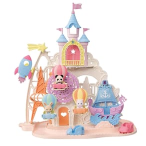 Conjunto de brinquedos Dollhouse Calico Critters Baby Amusement Park com 3 figuras