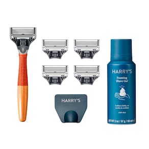 Conjunto de barbeadores Harry`s Razors para homens com recargas de 5 lâminas e gel de barbear