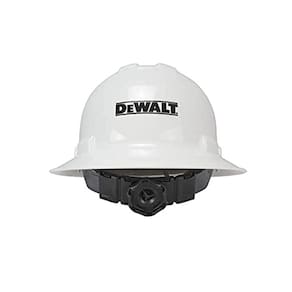 Hard Hat DEWALT Full Brim com suspensão de catraca de 6 pontos branca