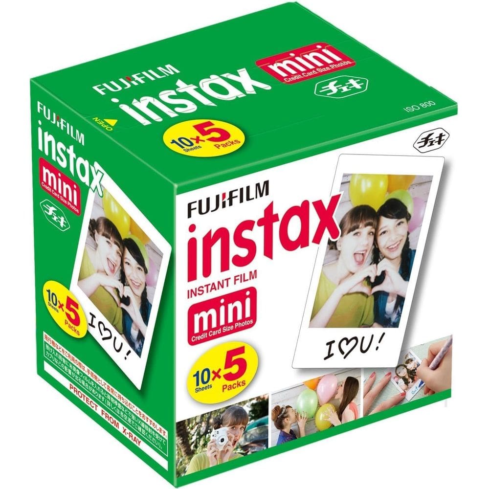 Filme instantâneo Fujifilm Instax Mini, pacote com 10 folhas x 5 (50)
