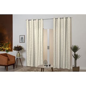 Cortina Jacquard 3M X 2,50M Palha Sala Quarto Cozinha