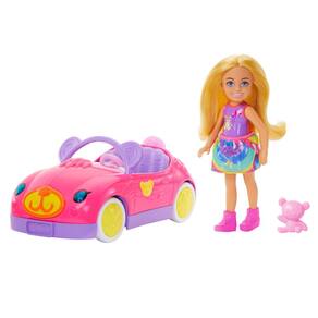 Conjunto de carros de brinquedo Barbie Chelsea Doll com tema de urso conversível
