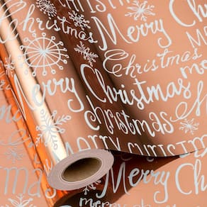 Papel de embrulho MAYPLUSS Foil Christmas 43 cm x 10 m em ouro rosa