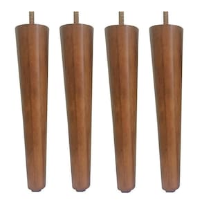 Pé Palito 30cm Madeira Maciça Amendoa Marrom Claro 4 Uni.