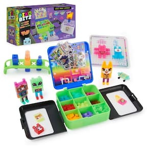 Brinquedos infantis Arts and Crafts Pixobitz Neon Studio com 600 miçangas