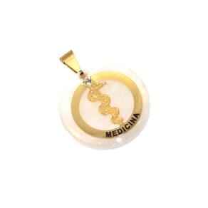 Pingente Profissão Medicina Médica Folheado Ouro 18k