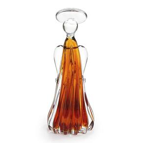 Anjo Em Cristal Murano Âmbar São Marcos 28cm