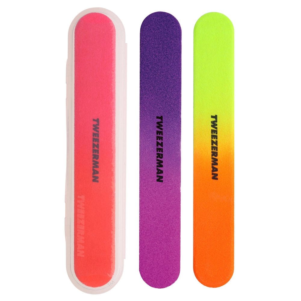 Conjunto de lixa de unhas Tweezerman Neon Hot 100/180 Grit 3 unidades