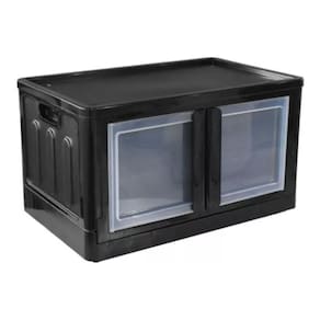 Organizador Dobrável Desmontável com Porta Dupla 75 Litros - Preto Arqplast