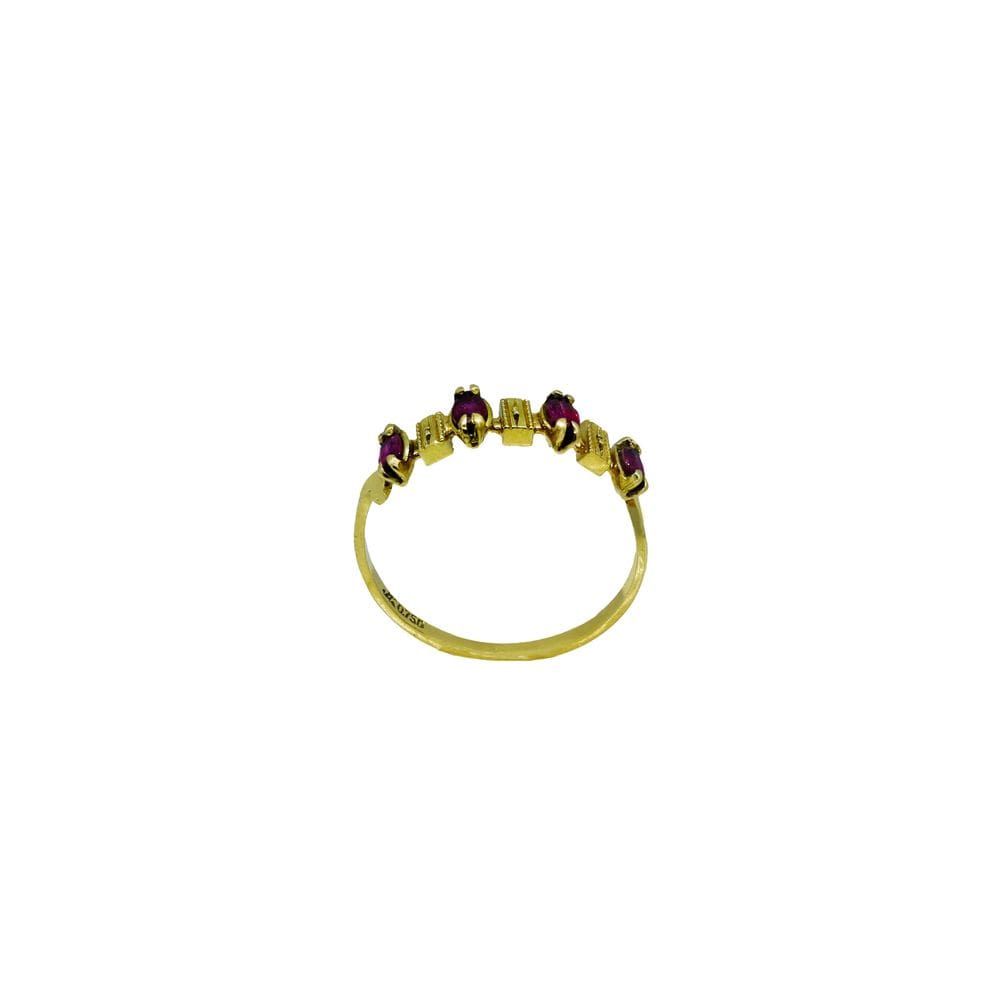 Meia Aliança Trabalhada Turmalina Rosa Ouro 18k Casamento