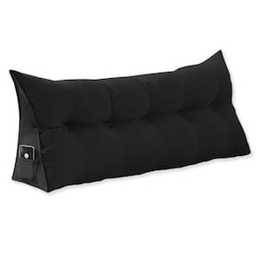 Almofada de Apoio para Cabeceira 90cm Solteiro Preto