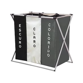 Cesto Organizador De Roupa Suja Com 3 Divisórias Portátil