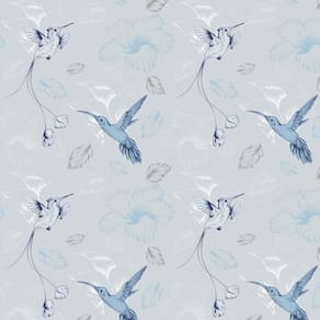 Papel Parede Beija Flor Azul Adesivo Decorativo Sala Quarto