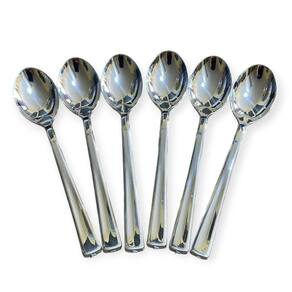 Kit 48 Colheres Sobremesa Luxo Plástico 12.8Cm Prata Festa
