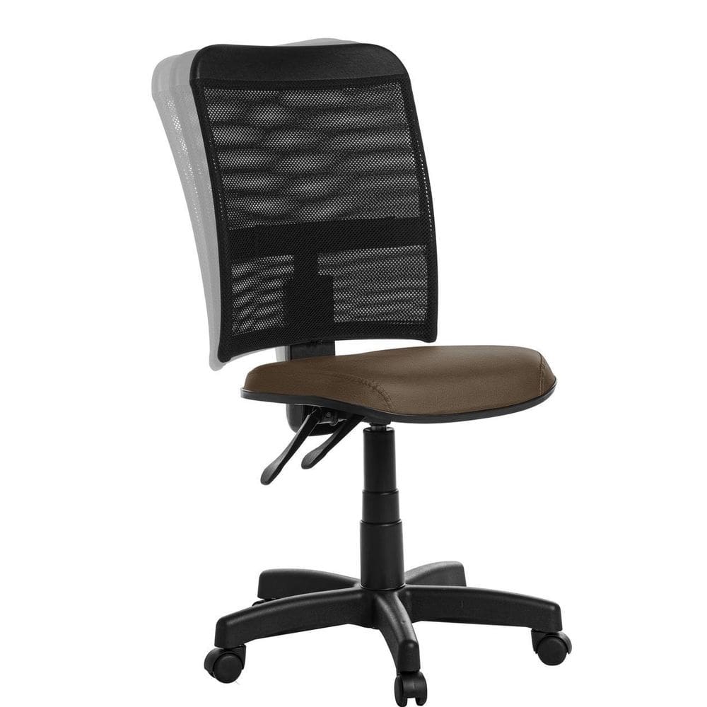 Cadeira De Escritório Ergonômica Em Tela Marrom Rv