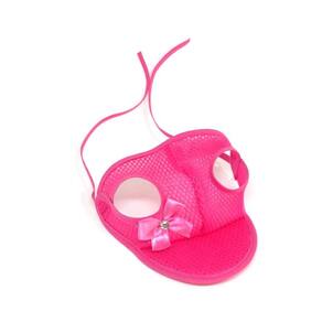Boné para Cachorro com viseira cor rosa aerado tamanho P